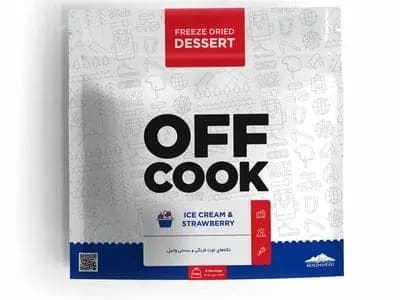 تکه های توت فرنگی و بستنی وانیل Off Cook